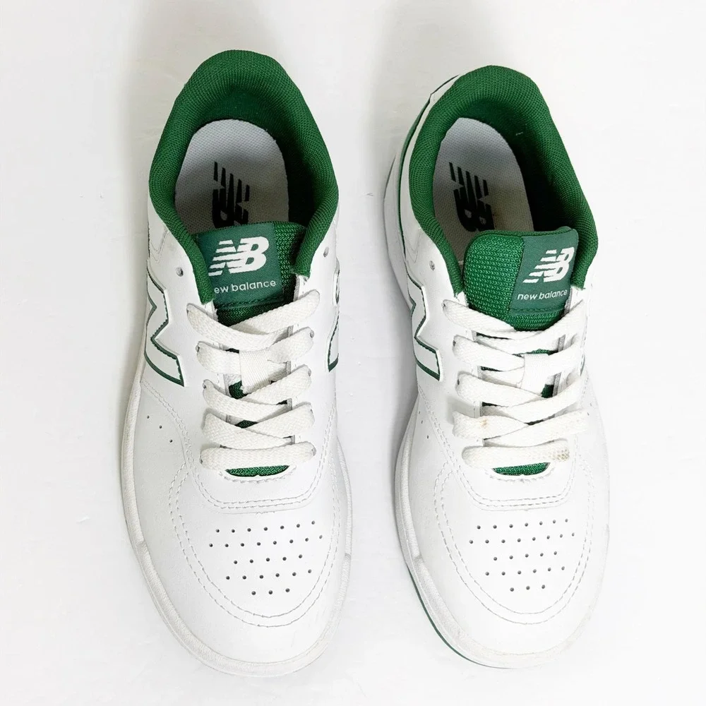 New Balance 80 Court Sneakers Boys 4.5 White Green GSB80GRN Low Top